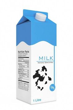 a carton of milk on a white background