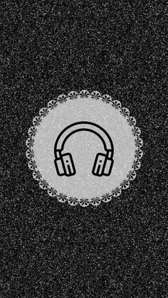 headphones on a black and white background