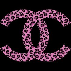 a pink and black leopard print chanel logo