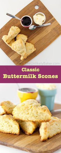 buttermilk scones on a cutting board with dipping sauce