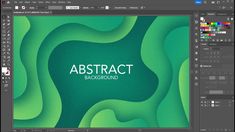 an abstract background with green wavy shapes and white text that reads, abstract blackground