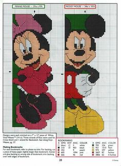 the cross stitch pattern for mickey mouse