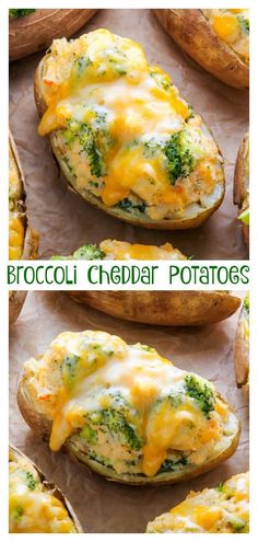 broccoli cheddar potatoes with cheese on top