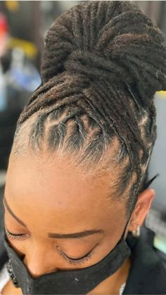 Long Hair Dreads Women, Loc Styles On Short Hair For Women, 2023 Loc Styles, Elegant Loc Updo Styles Black Women, Loc Styles For Older Women, Professional Locs Black Women, Medium Length Dreadlock Styles For Women, Loc Hair Styles For Black Women, Dreadlock Updo Hairstyles