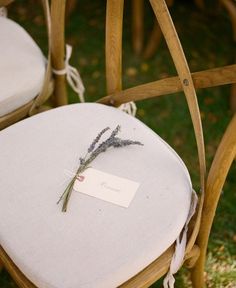 an image of a chair with a tag on it that says creative ways to designnate reserved ceremony seats