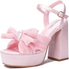 🔥 Explore Bestsellers! 👆 🔥 Explore Bestsellers! 👆 Hoco Heels, Hoco Shoes, Light Pink Heels, Baby Pink Shoes, Pink Platform Heels, Pink High Heels, Ankle Shoes, Wedding Party Dress, Cute Heels