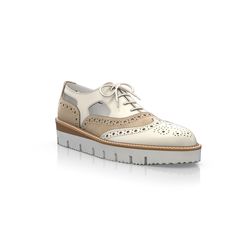 Summer Casual Shoes 18808 | Girotti Cream Leather Lace-up Shoes With Leather Sole, Beige Leather Lace-up Shoes With Rubber Sole, Beige Leather Wingtip Oxfords, Beige Suede Oxfords With Leather Sole, Cream Leather Shoes With Stitched Sole, Beige Leather Oxfords With Stitched Sole, Cream Leather Oxfords With Rubber Sole, Cream Leather Oxfords With Leather Sole, Beige Leather Lace-up Shoes With Almond Toe