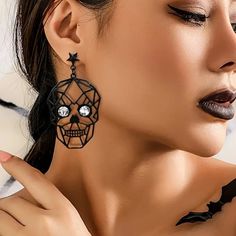 Awesome Skull Dangle Earrings Featuring Rhinestones For The Eyes. Perfect For Halloween Or To Complete Any Punk Or Gothic Look. Metal Alloy Independent Girl, Independent Girls, Gothic Looks, Girl Accessories, Girls Accessories, Dangle Drop Earrings, Jewelry Accessories, Dangle Earrings, Shoe Jewelry