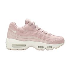 Find NIKE Wmns Air Max 95 Premium 'barely Rose on Editorialist. The Nike Women’s Air Max 95 Premium ‘Barely Rose’ sneaker adds a feminine touch to the iconic design. With a silhouette inspired by the human body—with the midsole representing the spine, panels as thee muscles, lace loops as the ribs and the tongue as the sneaker’s ‘skin’—the Barely Rose colorway adds softness, with Plum Chalk and Summit White details and a tonal outsole. The sneaker is finished with the signature visible Max Air unit and flex grooves on the outsole. White Details, Air Max 95, Iconic Design, The Human Body, Air Max, Icon Design, Nike Women, Human Body, Nike