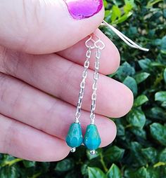 Small Czech Glass Turquoise Teardrop Earrings Sterling Silver, Green Turquoise Color Dangle Earrings, Two Inch Earrings, Czech Glass Jewelry Czech Glass Jewelry, Green Turquoise, Turquoise Color, Beaded Dangles, Earrings Sterling Silver, Czech Glass Beads, Glass Jewelry, Teardrop Earrings, Semi Precious Gemstones