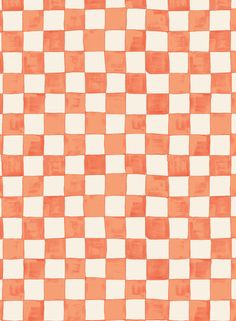 an orange and white checkerboard pattern that looks like it has been painted on