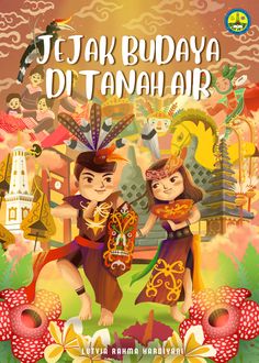 the book cover for tejak budaya di tanah air, featuring two children