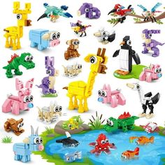 many different types of toys in the shape of animals