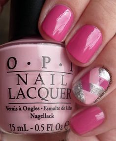 pink herringbone accent nail Nfr Nails, Do It Yourself Nails, Fingernail Designs, Pink Nail Art, Sinful Colors, Glow Skin, Nails Polish, Get Nails, Fabulous Nails