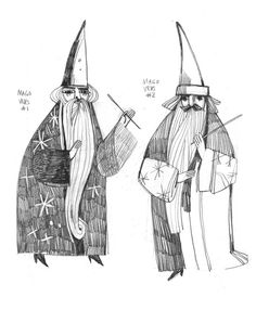 two wizards are standing next to each other