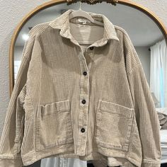 Grade & Gather Women’s Beige Corduroy Jacket Size S/M - New Without Tags. Excellent Condition, Too Big For Me. Beige Corduroy Jacket, Corduroy Jacket, Jackets & Coats, Jackets For Women, Cream, Tags, Women Shopping, Color