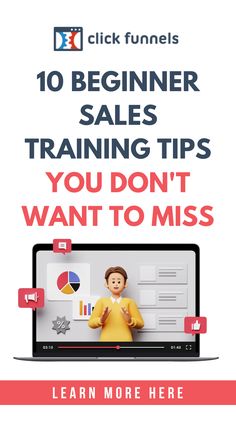 the cover of click funnels 10 beginner sales training tips you don't want to miss