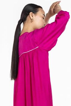 Shop for Three Pink Bemberg Gathered Neck Midi Dress With Scarf for Women Online at Aza Fashions Colorblock Scarf, Dress With Scarf, Rolled Up Sleeves, Color Block Scarf, Scarf For Women, Roll Up Sleeves, Aza Fashion, Womens Scarves, Off Shoulder Dress