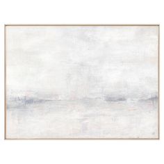 an abstract painting with white and grey tones