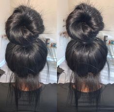 Messy Bun Black Women, Straightening Natural Hair, Natural Straight Hair, Black Ponytail Hairstyles, Quick Natural Hair Styles, Dyed Hair Inspiration, Curly Hair Styles Easy, Natural Curls Hairstyles