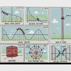 an image of roller coasters in different stages