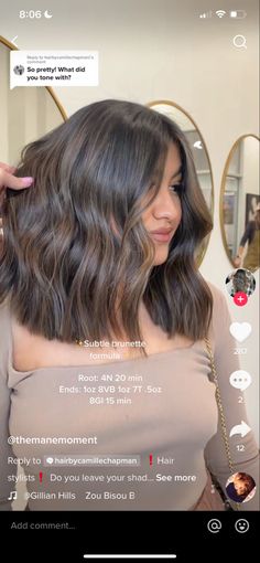 Winter Hair For Brunettes, Toner For Brown Hair, Hair For Brunettes, Brassy Hair, Mushroom Hair, Brown Hair Inspo