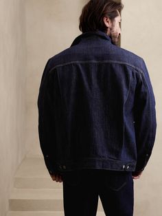 Striking a balance between ruggedly handsome workwear and plush fabrication, this denim jacket is made from sturdy selvedge denim, woven from organic cotton and finished all the bells and whistles of a classic jean jacket.  WARM: Unlined and perfect Selvedge Denim, Classic Jeans, Taos, Tao, Jean Jacket, Work Wear, Denim Jacket, Organic Cotton