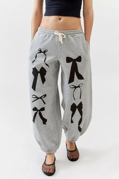 Out From Under Brenda Graphic Jogger Sweatpant | Urban Outfitters Sweatpants Outfit, Printed Sweatpants, Fashion Joggers, Jogger Sweatpants, Small Waist, Drawstring Waistband, Baggy Fits, Lounge Pants, Soft Knits