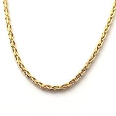 14k yellow gold 18" wheat chain 1.5mm, 5.6g Classic Yellow Gold Chain Necklace With Wheat Chain, Classic Rope Chain Necklace With Wheat Link, 14k Yellow Gold Wheat Rope Chain Necklace, 14k Yellow Gold Rope Chain Necklace, 14k Yellow Gold Wheat Chain Necklace, Classic Yellow Gold Wheat Chain Rope Necklace, Classic Yellow Gold Wheat Chain Necklace, Classic Gold Rope Chain Necklace With Wheat Detail, Yellow Gold Wheat Chain Rope Necklace As Gift