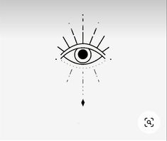 an all seeing eye is shown in black and white