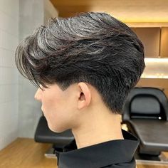 Korean Perm Haircut Men, Back Head Haircut Men, Men Blowout Haircut, Korean Side Part Hair Men, Korean Perm Mullet, Korean Wave Perm Men, Long Trim Haircut Men, Good Haircuts For Boys, Men Perm Hairstyles