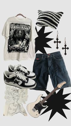 #y2k #deathnote #streetwear #outfitinspo #grunge #outfitideas Silly Clothes, Filmy Vintage, Y2k Outfits, Retro Outfits