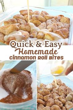 quick and easy homemade cinnamon roll bites are the perfect treat for breakfast or brunch