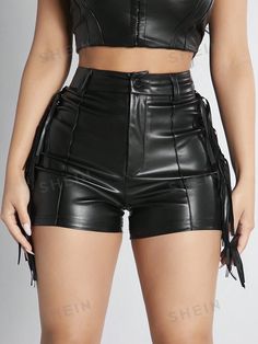 Punk Style Fitted Shorts For Night Out, Fitted Punk Shorts For Night Out, Fitted Punk Shorts, Fitted Punk Style Shorts, Fall Party Stretch Shorts, Punk Style Party Shorts, Edgy Fitted Club Shorts, Edgy Fitted Shorts For Club, Above Knee Fitted Party Bottoms