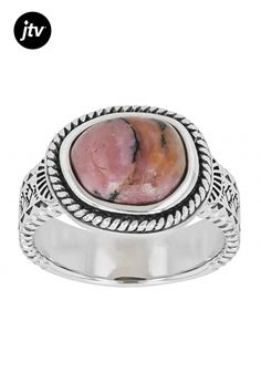 Southwest Style By JTV��� 11x9mm Rhodonite Sterling Silver Ring. Measures approximately 0.60"L x 0.50"W. Not sizeable. Oxidized. Southwest Style, Beads And Wire, Jewelry Trends, Metal Jewelry, Sterling Silver Ring, Pendant Jewelry, Ring Earrings, Jewelry Sets, Diamond Jewelry