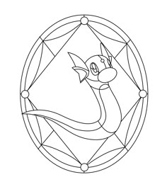 an image of a cartoon character in the style of stained glass, with geometric shapes