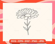 a single flower on a white background with the text svg eps dxf png