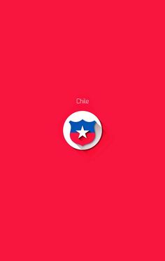 a red wall with the word chile on it and a white star in the center