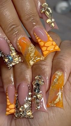 Orange Junk Nails, Junk Nail Designs, Duck Nail Designs, Exotic Nail Designs, Money Nails, Movie Bloopers, Duck Nails