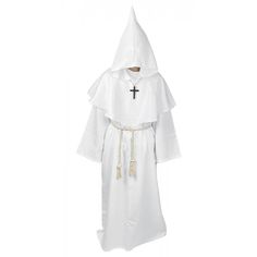 Size : One Size Coat, Headgear, Mask, Waist Rope and Necklace Included Halloween Costumes, White, Halloween