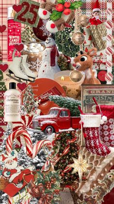 a collage of christmas items and decorations