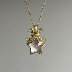 Gem Pendant, Rose Gold Quartz, Newport Ri, Fantasy Jewelry, Star Pendant