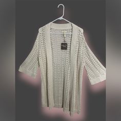 Women's Matilda Jane Crochet Knit Wrap Top Cardigan New With Tag Perfect Condition Size Xs Spring Cozy Pointelle Knit Cardigan, Cozy Spring Pointelle Knit Cardigan, Spring Open Knit Cardigan, Casual Crochet Knit Top For Winter, Cozy Open Knit Top For Spring, Casual Pointelle Knit Cardigan, Spring Cozy Open Knit Cardigan, Cozy Open Knit Spring Cardigan, Open Front Knit Sweater