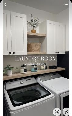 the laundry room is clean and ready to be used by someone in their home or business