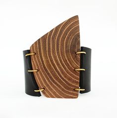 Wood Jewelery, Statement Cuff Bracelet, Leather Jewels, Cuff Bracelets Handmade, Leather Jewellery, Wooden Bracelet, Leather Art, Recycled Leather, Leather Projects