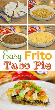 easy frito taco pie recipe that is ready to be eaten