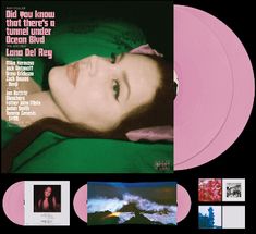 an album cover with pink and black images