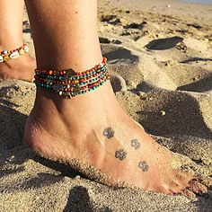 Anklet with glass beads and metal elements Size adjustable Ready to go barefoot all day, every day this summer? Our Frolic Stones anklets are the perfect accessory to complete your carefree look! With their colorful and fun designs, you'll want to wear them every day Makes the item a great gift: every item is delivered with a gift packaging How to take care of your jewelry  Keep your jewelry away from water and chemicals like body creams, perfumes etc. Our products are made by hand, small imperf Bohemian Strand Anklet As Gift, Strand Anklets With Tiny Beads For Gifts, Gift Strand Anklets With Tiny Beads, Tiny Beads Strand Anklet For Gift, Beaded Strand Anklet As Gift, Beaded Strand Anklet For Gift, Summer Gift Anklet With Round Beads, Bohemian Beaded Anklet Bracelet For Festivals, Bohemian Round Beads Anklets For Beach