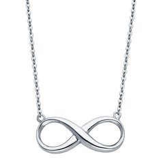 Our Infinity Pendant Necklace is handcrafted with real 14K White Gold. A sleek and dainty 14K White Gold cable chain necklace is attached to the infinity pendant. INFINITY PENDANT NECKLACE * Handcrafted with Real 14K White Gold * Minimal design perfect for everyday wear * Matched with elegant 14K Gold cable chain necklace NECKLACE DETAILS * Material: 14K White Gold * Chain Size: 17 + 1 in (length) * Chain Type: Cable * Pendant Size: 19.4 mm x 7.7 mm * Approximate Weight: 1.94 grams Add elegance Gold Infinity Necklace, Infinity Necklace Gold, Dainty Pendant Necklace, White Gold Chain, Fine Gold Jewelry, Infinity Pendant, Dainty Pendant, White Gold Chains, Infinity Necklace