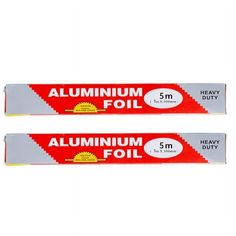 two aluminum foils are sitting next to each other